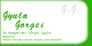 gyula gorgei business card